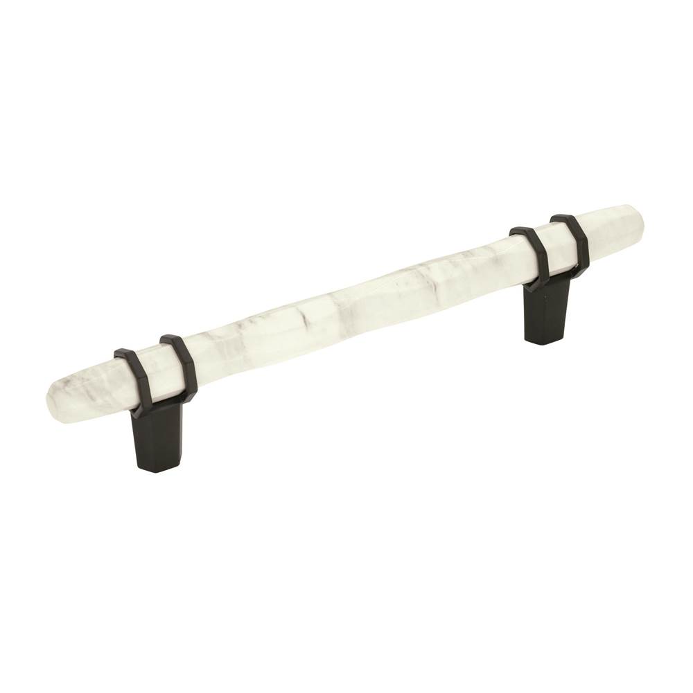 Amerock Carrione 5-1/16 in (128 mm) Center-to-Center Marble White/Black Bronze Cabinet Pull