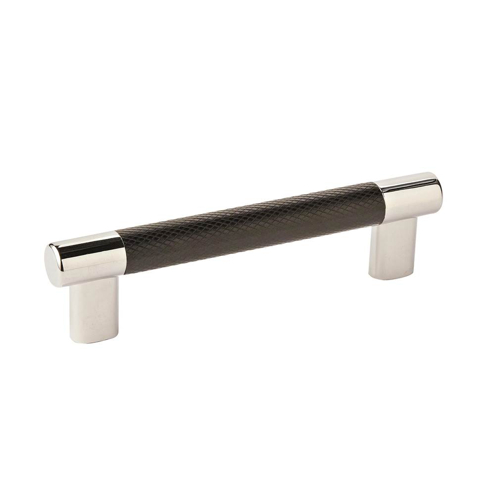 Amerock Esquire 5-1/16 in (128 mm) Center-to-Center Polished Nickel/Black Bronze Cabinet Pull