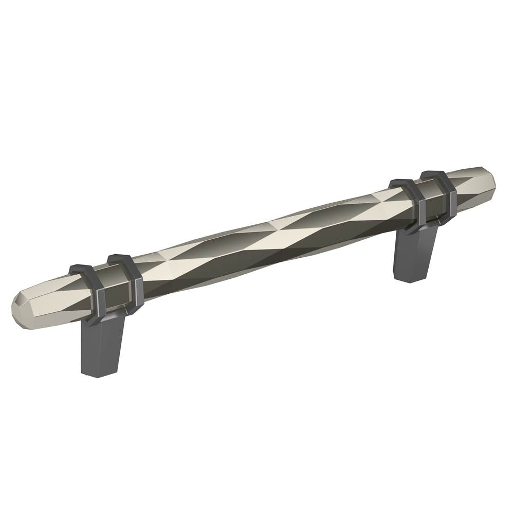 Amerock London 5-1/16 in (128 mm) Center-to-Center Polished Nickel/Black Chrome Cabinet Pull