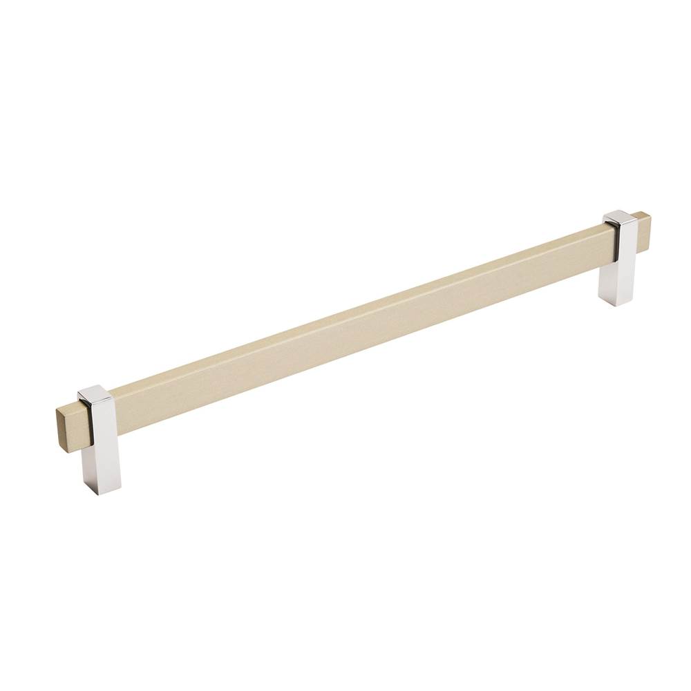 Amerock Mulino 10-1/16 in (256 mm) Center-to-Center Silver Champagne/Polished Chrome Cabinet Pull