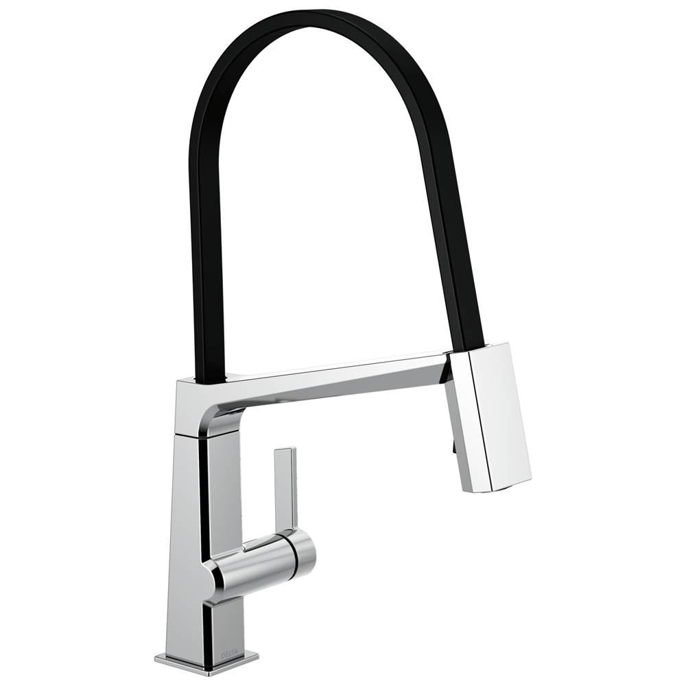 Delta Faucet Pivotal™ Single Handle Exposed Hose Kitchen Faucet