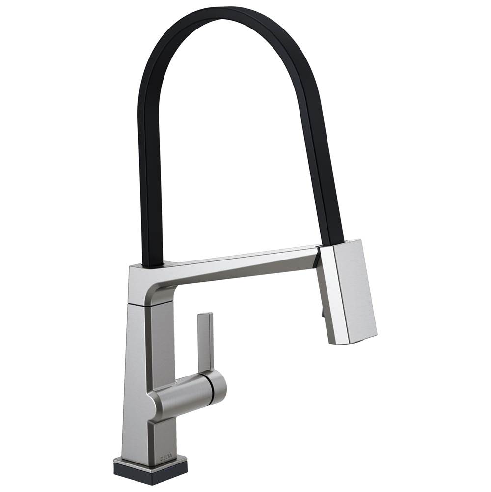 Delta Faucet Pivotal™ Single Handle Exposed Hose Kitchen Faucet with Touch2O Technology