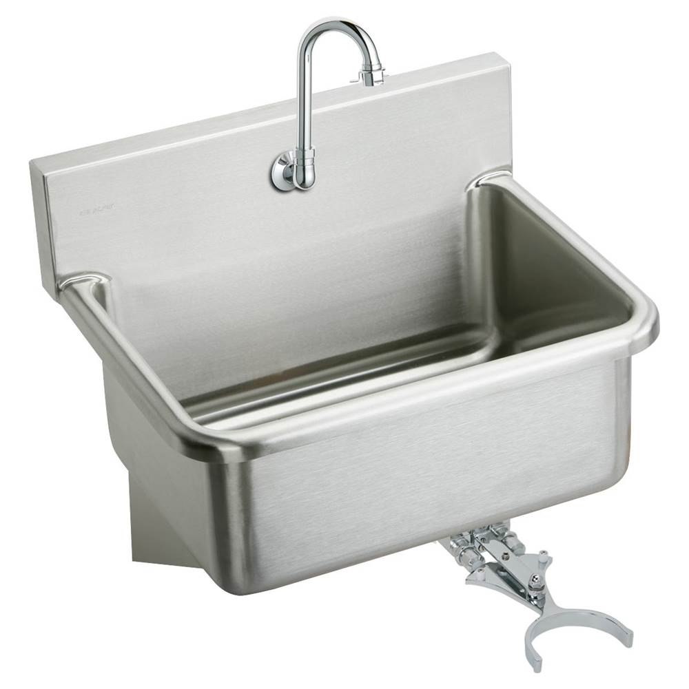 Elkay Stainless Steel 25'' x 19.5'' x 10-1/2'', Wall Hung Single Bowl Hand Wash Sink Kit