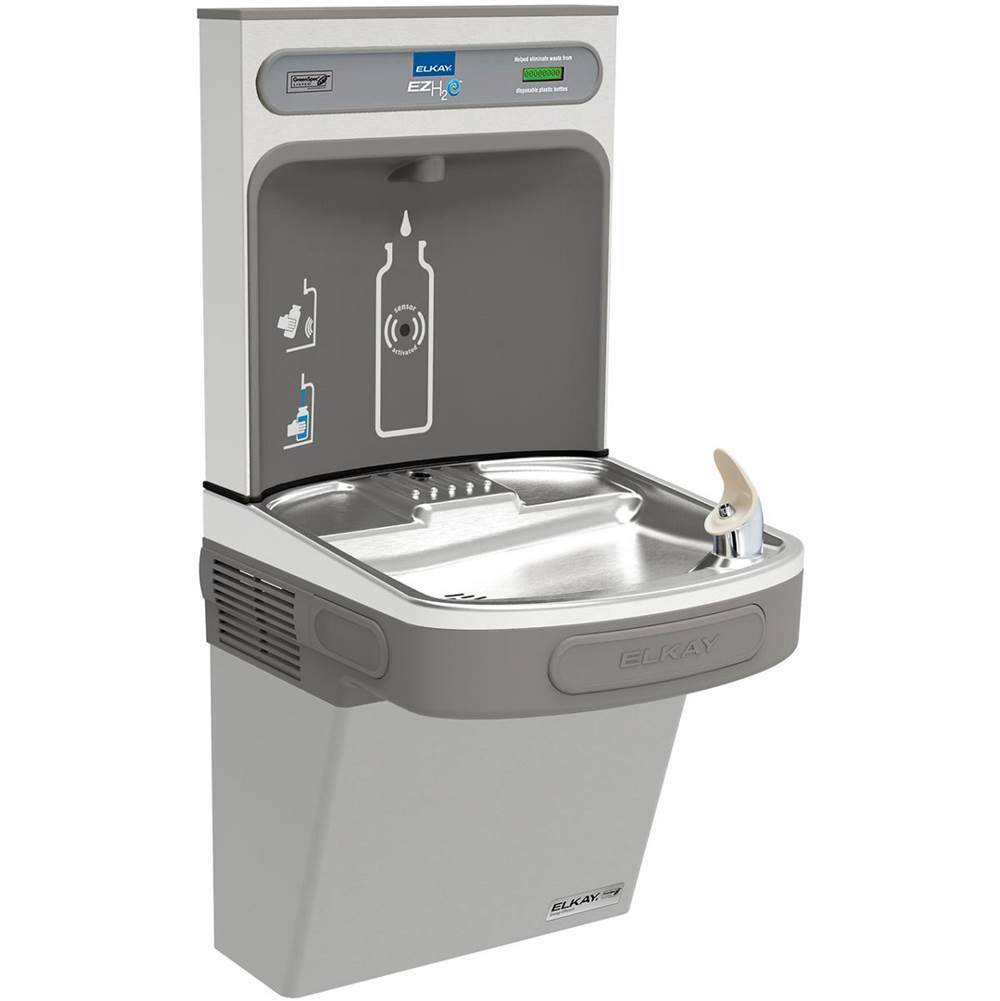 Elkay ezH2O Bottle Filling Station and Single ADA Cooler, High Efficiency Non-Filtered Refrigerated Light Gray