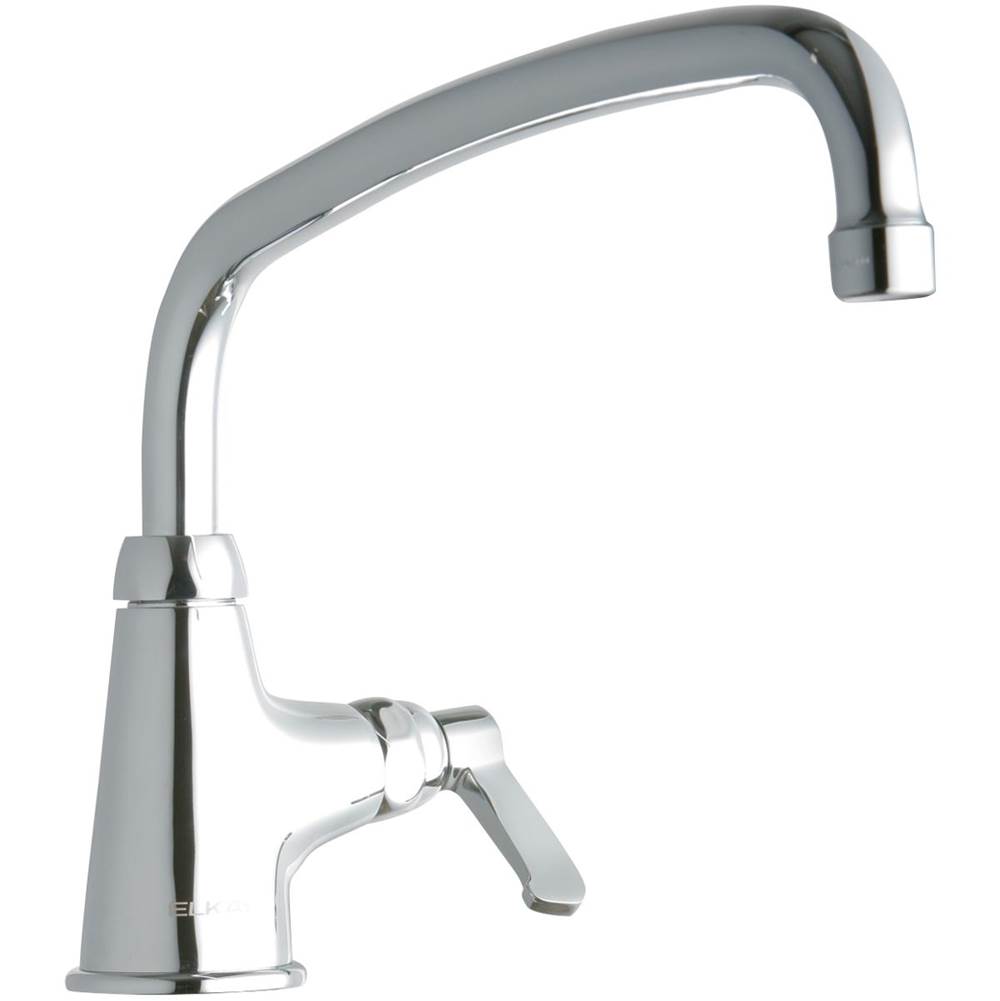 Elkay Single Hole with Single Control Faucet with 14'' Arc Tube Spout 2'' Lever Handles Chrome
