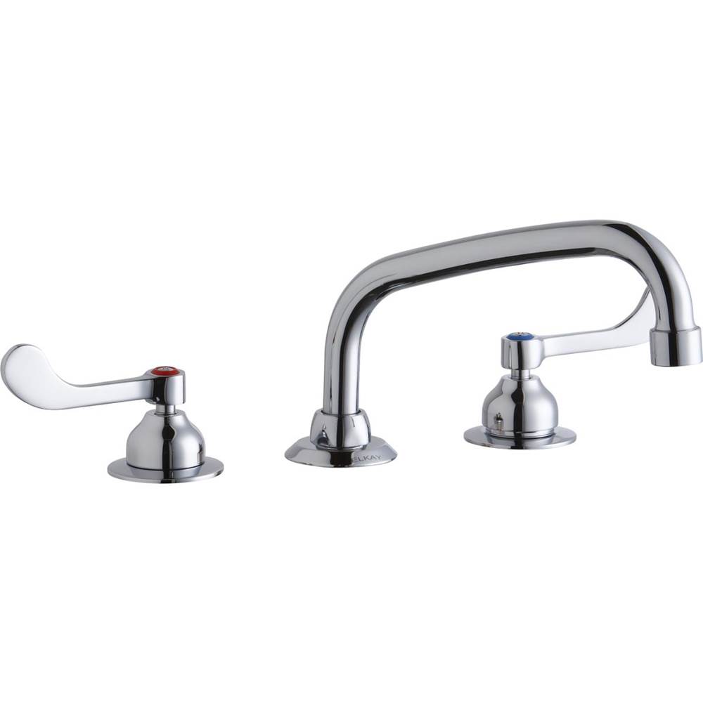 Elkay 8'' Centerset with Concealed Deck Faucet with 8'' Arc Tube Spout 4'' Wristblade Handles Chrome