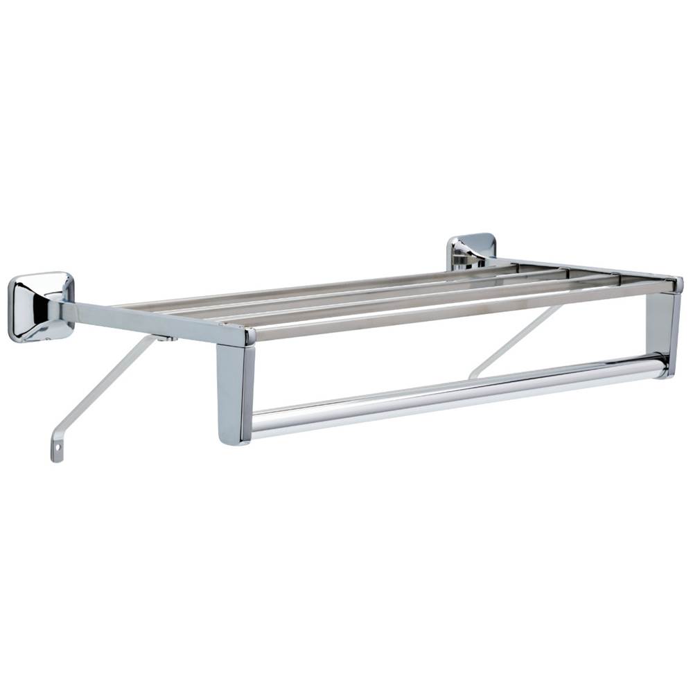 Franklin Brass 18 Towel Shelf with Bar and Support Braces, Polished Chrome