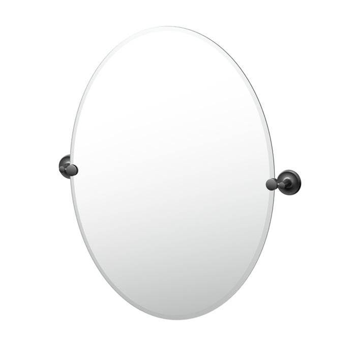 Gatco Designer II 32''H Oval Mirror Matte Black