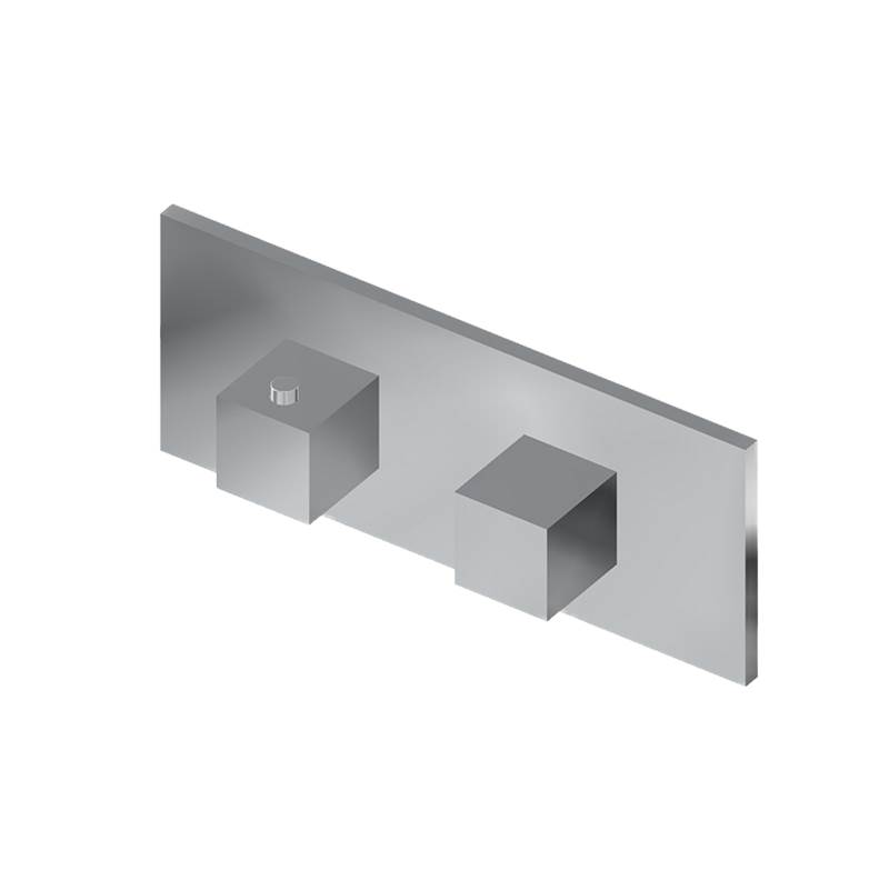 Graff M-Series Square Thermostatic 2-Hole Trim Plate w/Square Handle (Horizontal Installation)