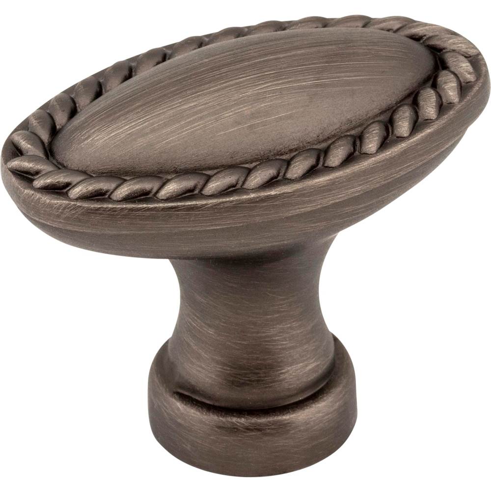 Hardware Resources 1-3/8'' Overall Length Brushed Pewter Oval Rope Detailed Lindos Cabinet Knob