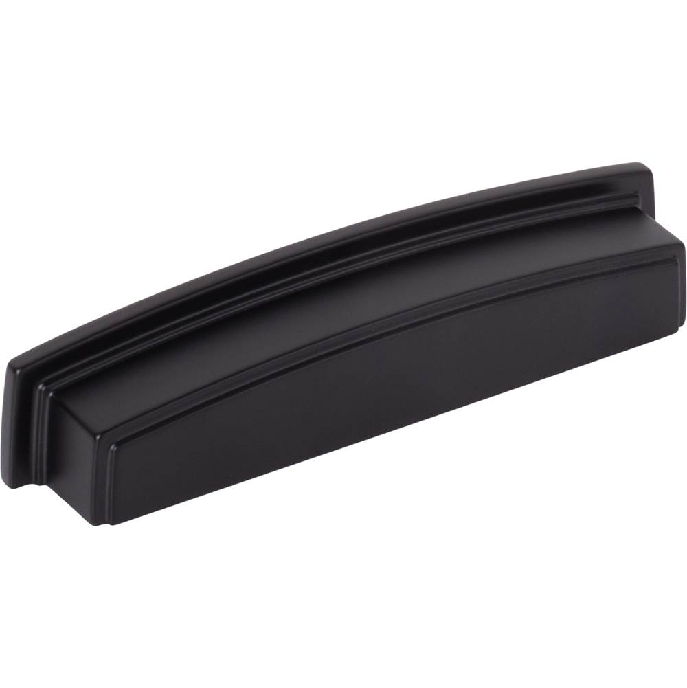 Jeffrey Alexander 128 mm Center Matte Black Square-to-Center Square Renzo Cabinet Cup Pull