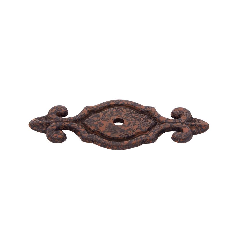 JVJ Hardware Lone Star Collection Rust Finish 3'' Deco Back Plate for Knob, Composition Zamac
