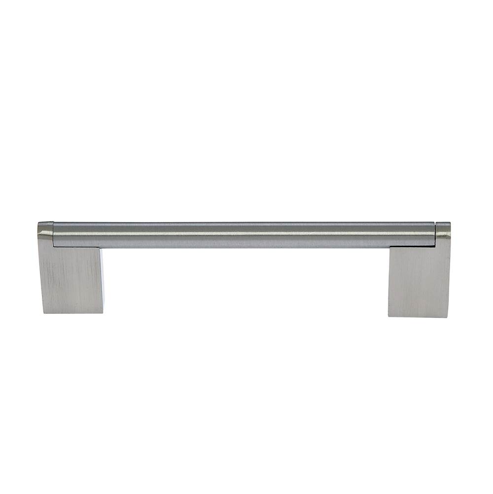 JVJ Hardware Aster Collection Satin Nickel Finish 128 mm c/c Rounded Three Piece Modern Pull, Composition Zamac/Steel