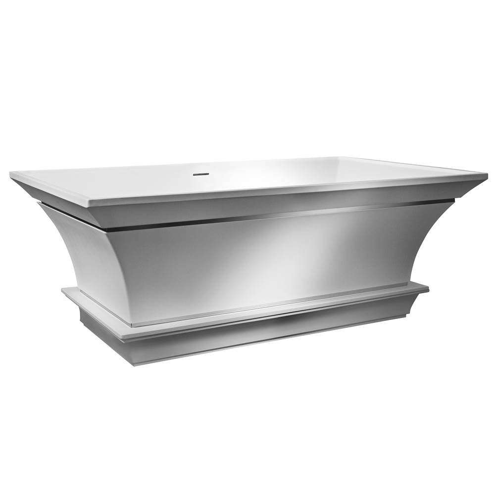 MTI Baths Intarcia Sculpturestone Freestanding W/Inverted Pedestal Air Bath - Gloss Biscuit (67X40)