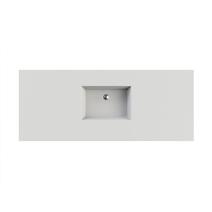 MTI Baths Petra 2 Sculpturestone Counter Sink Double Bowl Up To 43'' - Gloss Biscuit