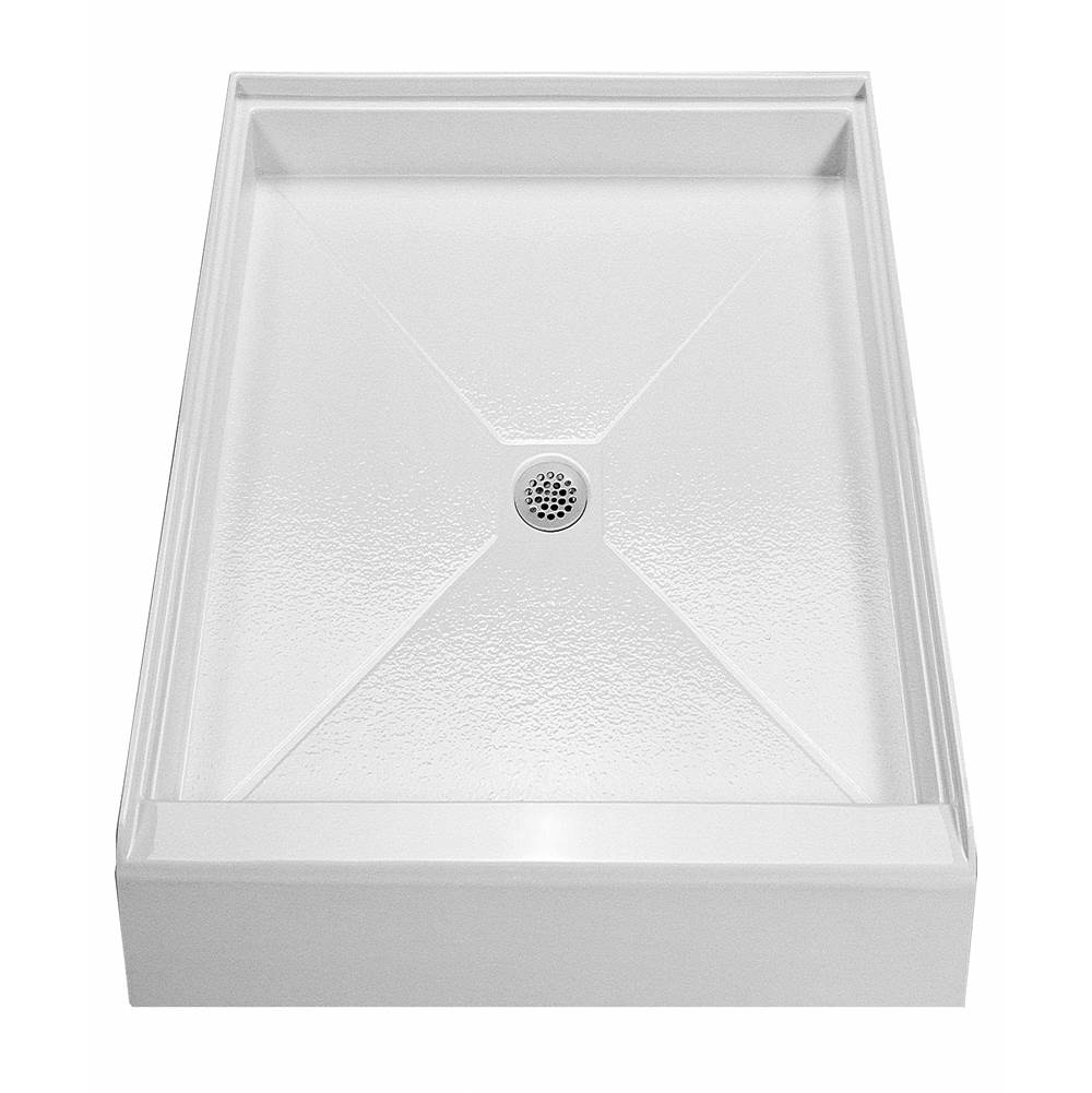 MTI Baths 3660 Acrylic Cxl Center Drain 36''Threshold 3-Sided Integral Tile Flange - White
