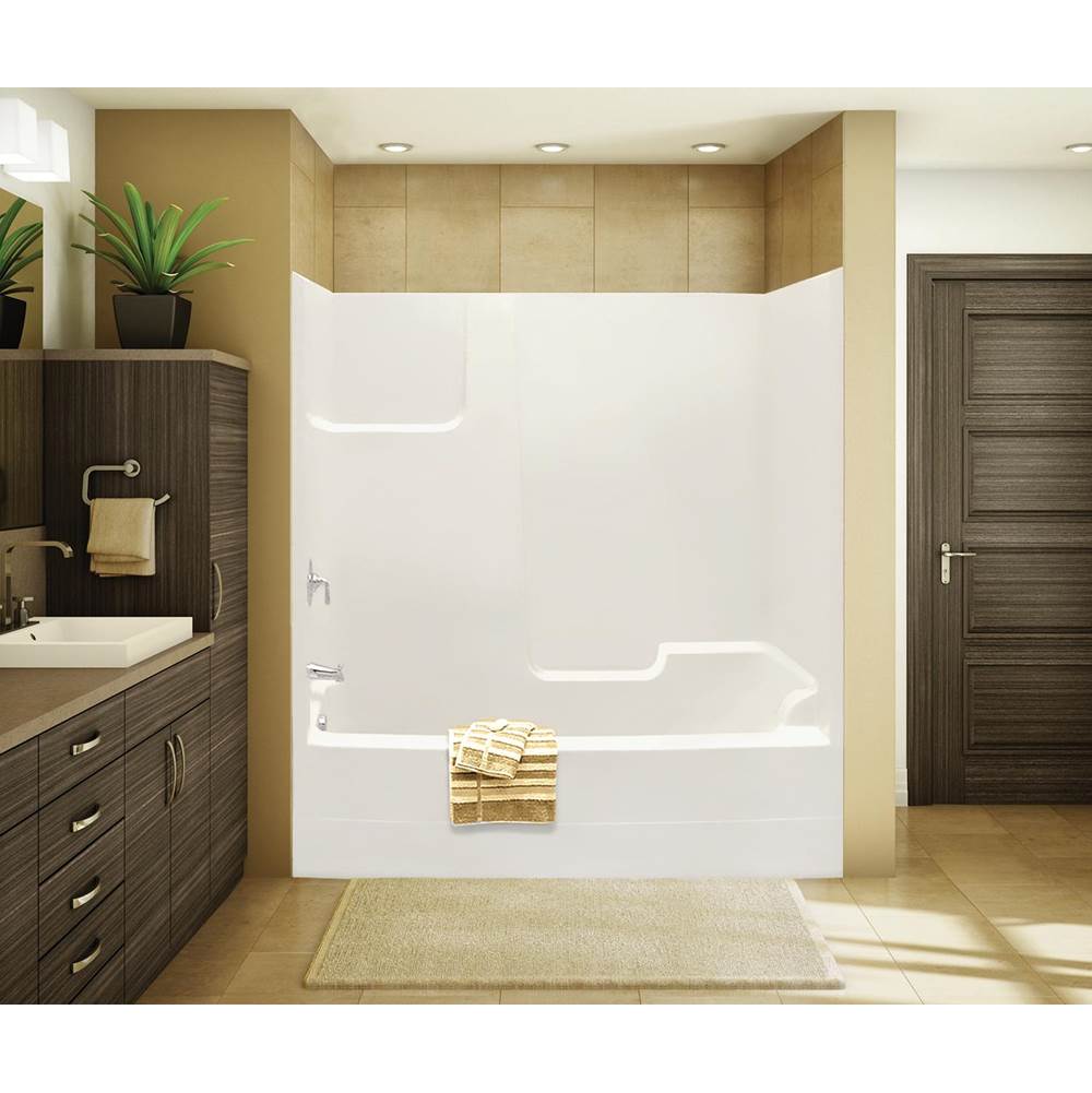 Maax TSEA72 72 x 36 AcrylX Alcove Right-Hand Drain One-Piece Whirlpool Tub Shower in White