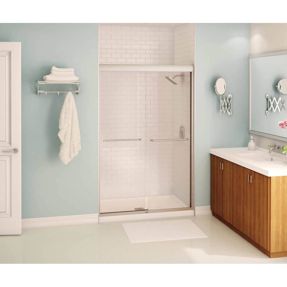 Maax Kameleon 43-47 x 71 in. 8 mm Sliding Shower Door for Alcove Installation with Clear glass in Brushed Nickel