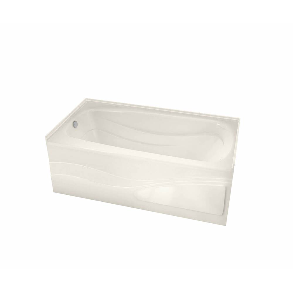 Maax Tenderness 6042 Acrylic Alcove Left-Hand Drain Aeroeffect Bathtub in Biscuit