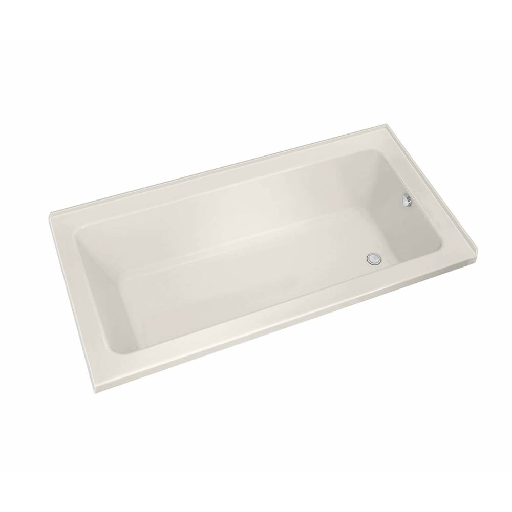 Maax Pose 7236 IF Acrylic Corner Right Left-Hand Drain Whirlpool Bathtub in Biscuit