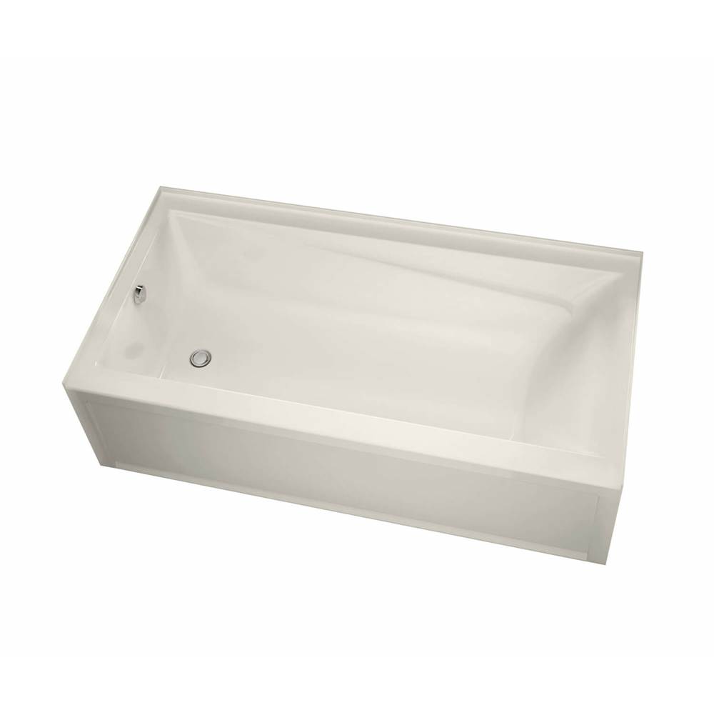 Maax Exhibit 6632 IFS AFR Acrylic Alcove Right-Hand Drain Bathtub in Biscuit