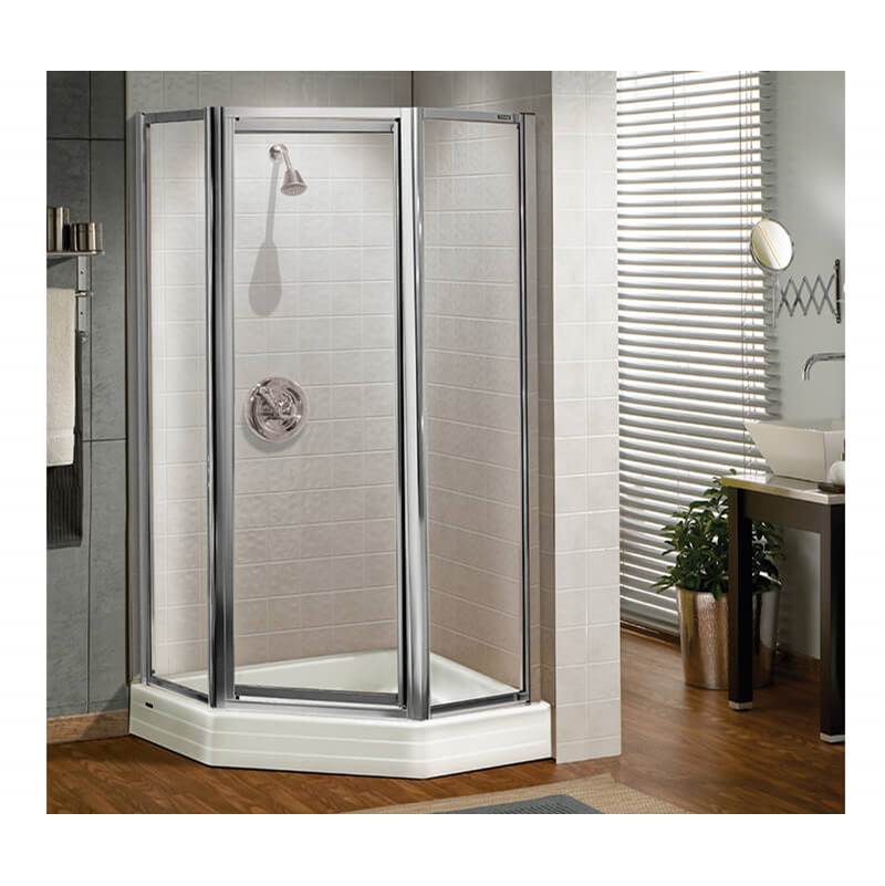 Maax Silhouette Plus Neo-angle 38 x 38 x 70 in. Pivot Shower Door for Corner Installation with Clear glass in Chrome