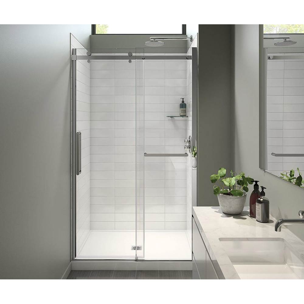 Maax Halo Pro 44 1/2-47 x 78 3/4 in. 8 mm Sliding Shower Door with Towel Bar for Alcove Installation with Clear glass in Chrome