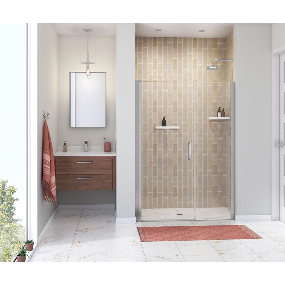 Maax Manhattan 51-53 x 68 in. 6 mm Pivot Shower Door for Alcove Installation with Clear glass & Square Handle in Chrome