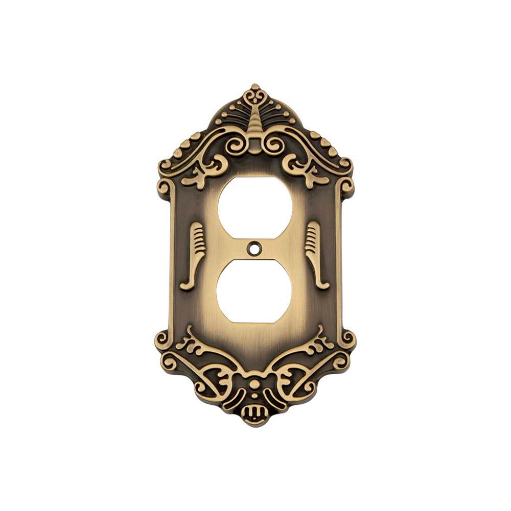Nostalgic Warehouse Nostalgic Warehouse Victorian Switch Plate with Outlet in Antique Brass