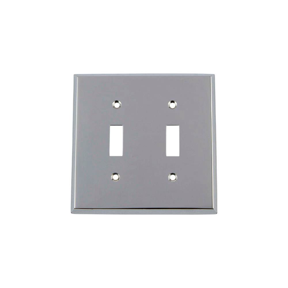 Nostalgic Warehouse Nostalgic Warehouse New York Switch Plate with Double Toggle in Bright Chrome