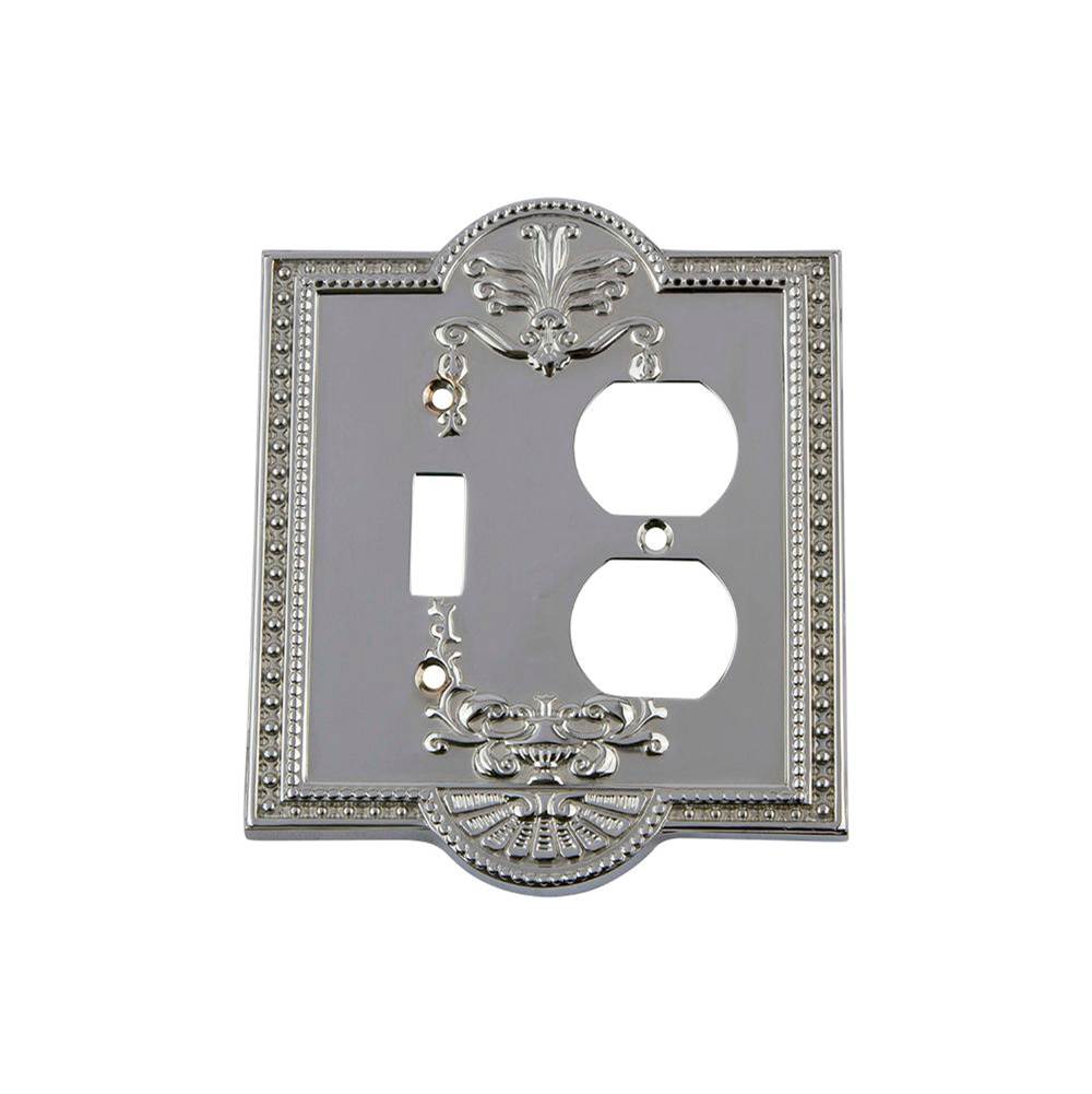 Nostalgic Warehouse Nostalgic Warehouse Meadows Switch Plate with Toggle and Outlet in Bright Chrome
