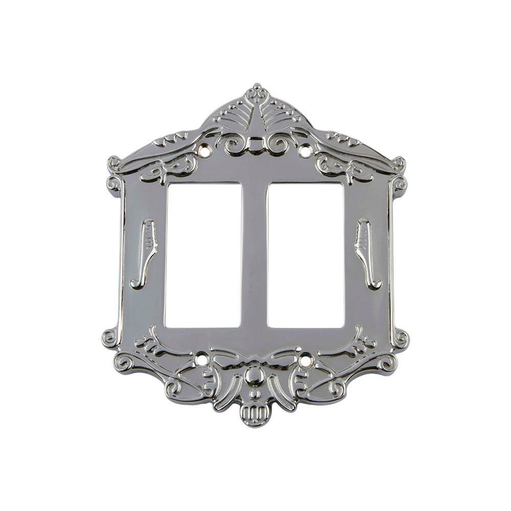 Nostalgic Warehouse Nostalgic Warehouse Victorian Switch Plate with Double Rocker in Bright Chrome