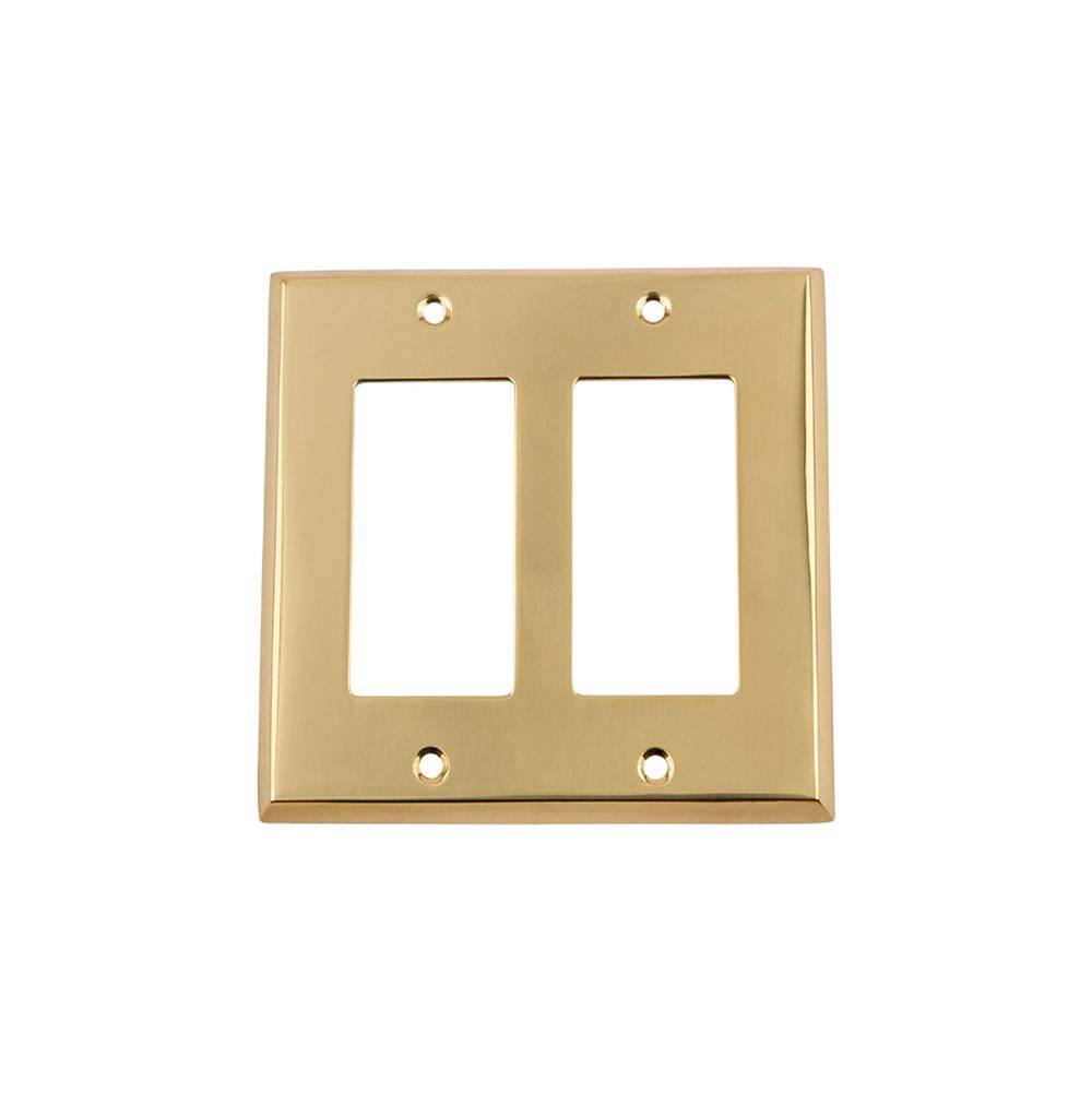 Nostalgic Warehouse Nostalgic Warehouse New York Switch Plate with Double Rocker in Polished Brass