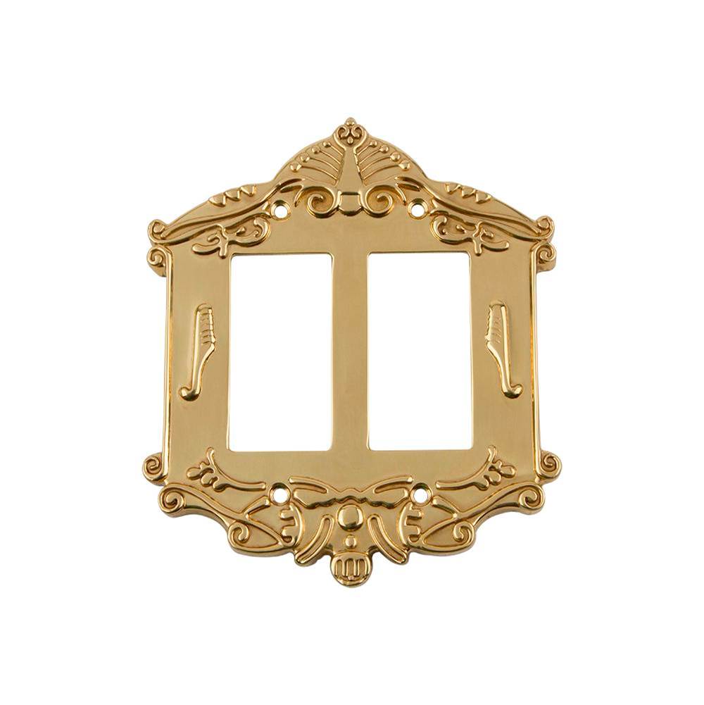 Nostalgic Warehouse Nostalgic Warehouse Victorian Switch Plate with Double Rocker in Unlacquered Brass