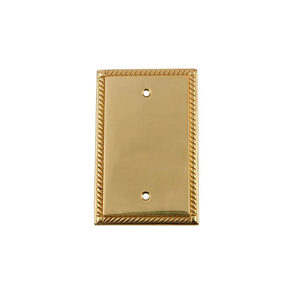Nostalgic Warehouse Nostalgic Warehouse Rope Switch Plate with Blank Cover in Unlacquered Brass