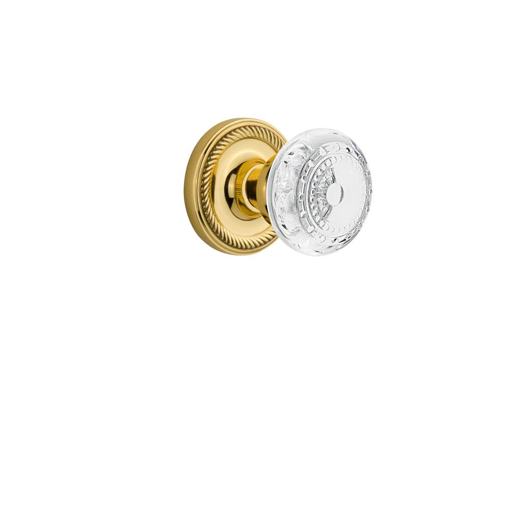 Nostalgic Warehouse Nostalgic Warehouse Rope Rosette Interior Mortise Crystal Meadows Knob in Unlacquered Brass