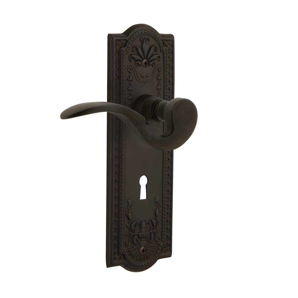 Nostalgic Warehouse Nostalgic Warehouse Meadows Plate Privacy with Keyhole Manor Lever in Oil-Rubbed Bronze