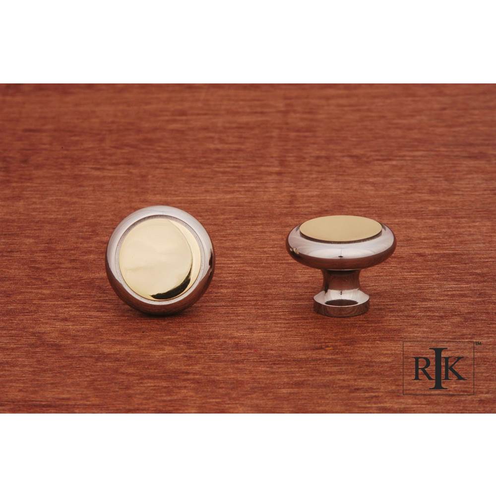 RK International Plain Knob with Flat Brass Insert