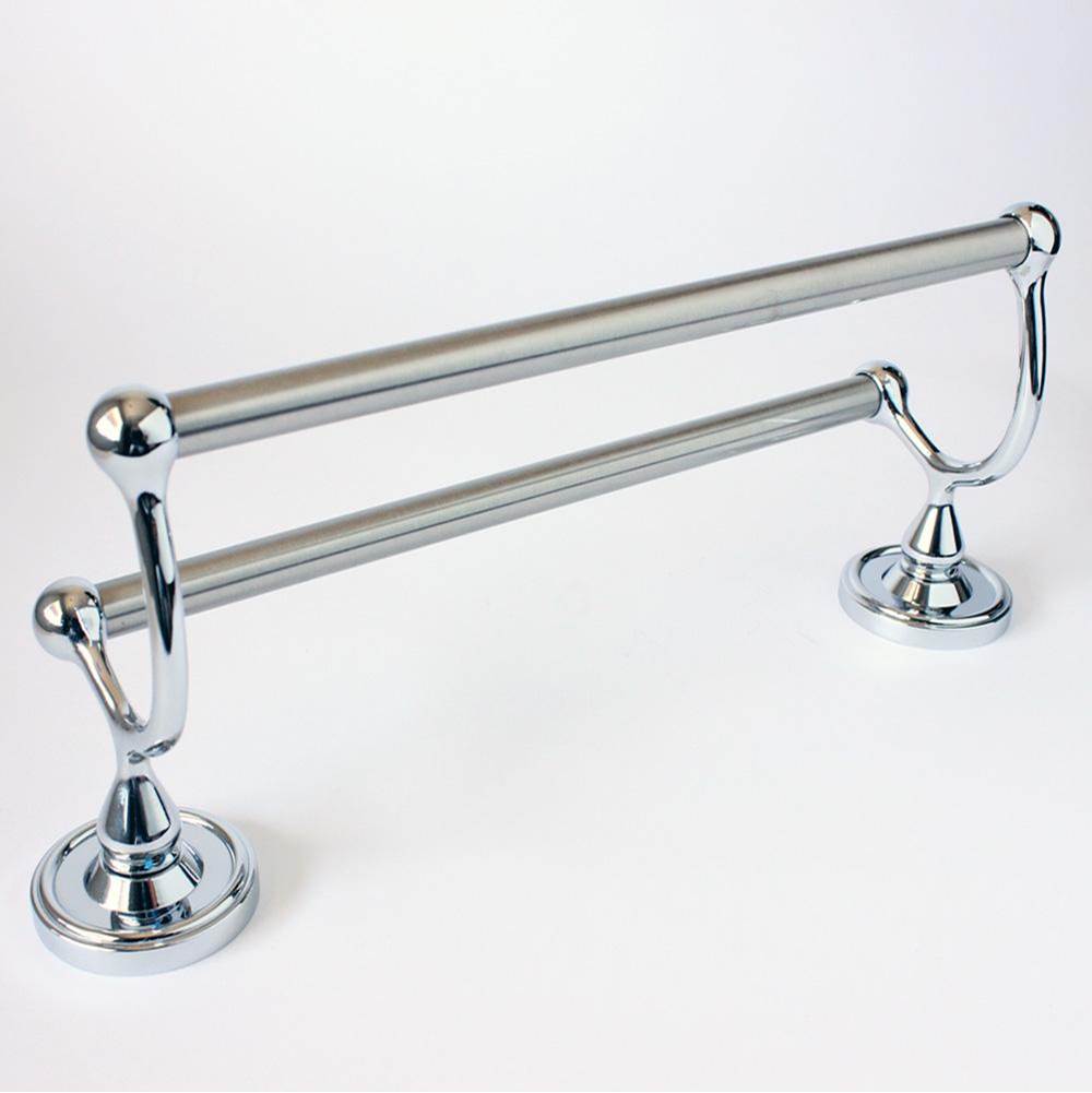 Rusticware Midtowne Traditional Round 24'' Double Towel Bar in Chrome