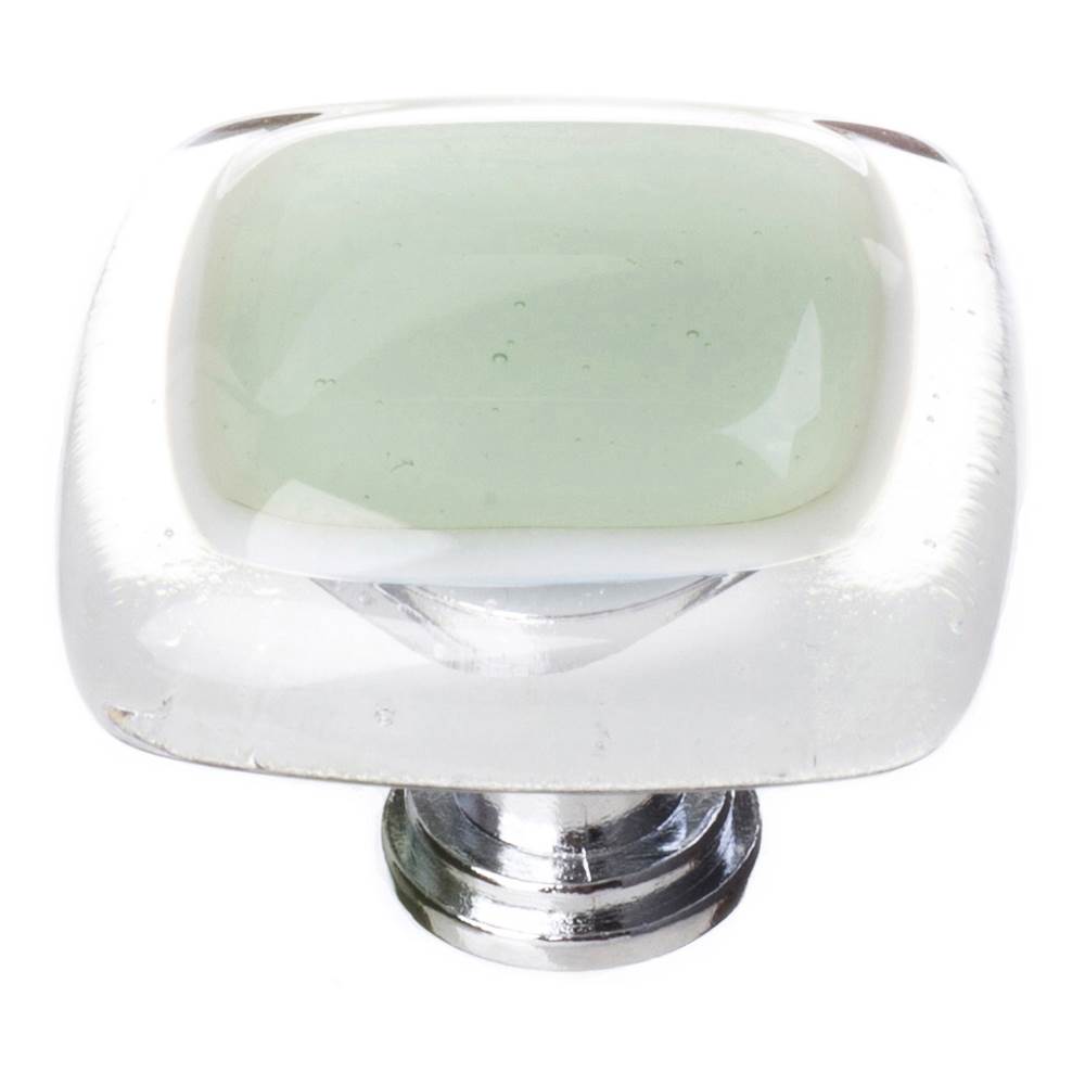 Sietto Reflective Spruce Green Knob With Polished Chrome Base