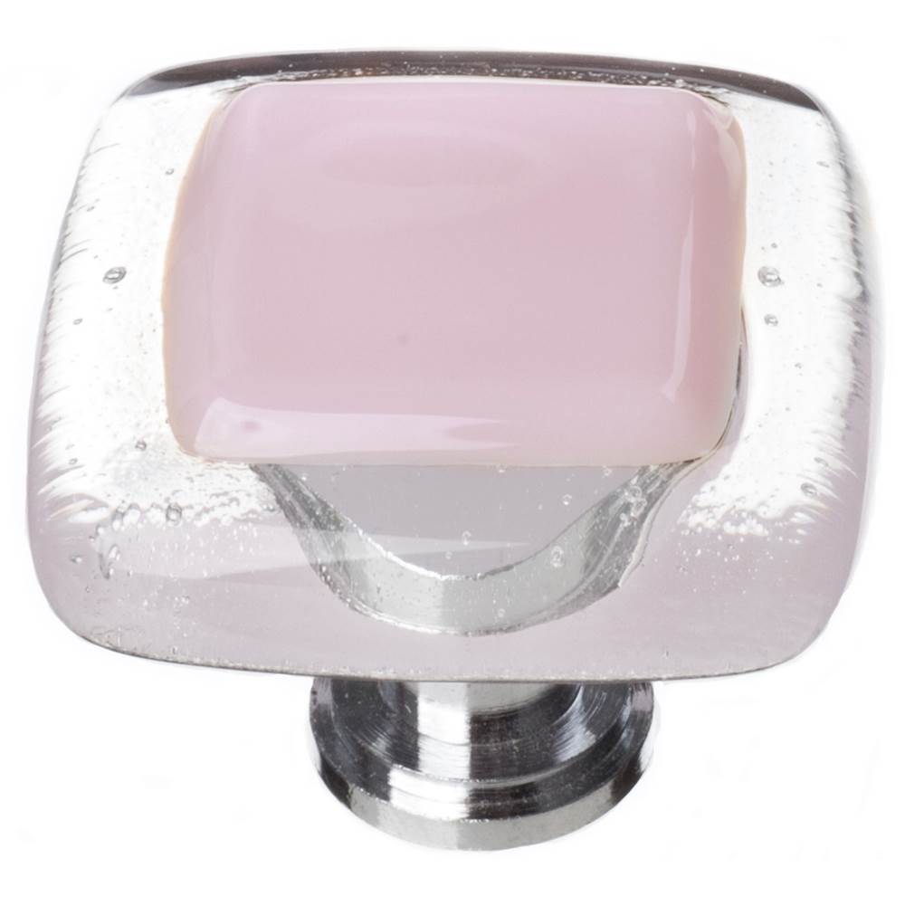 Sietto Reflective Pink Knob With Satin Nickel Base