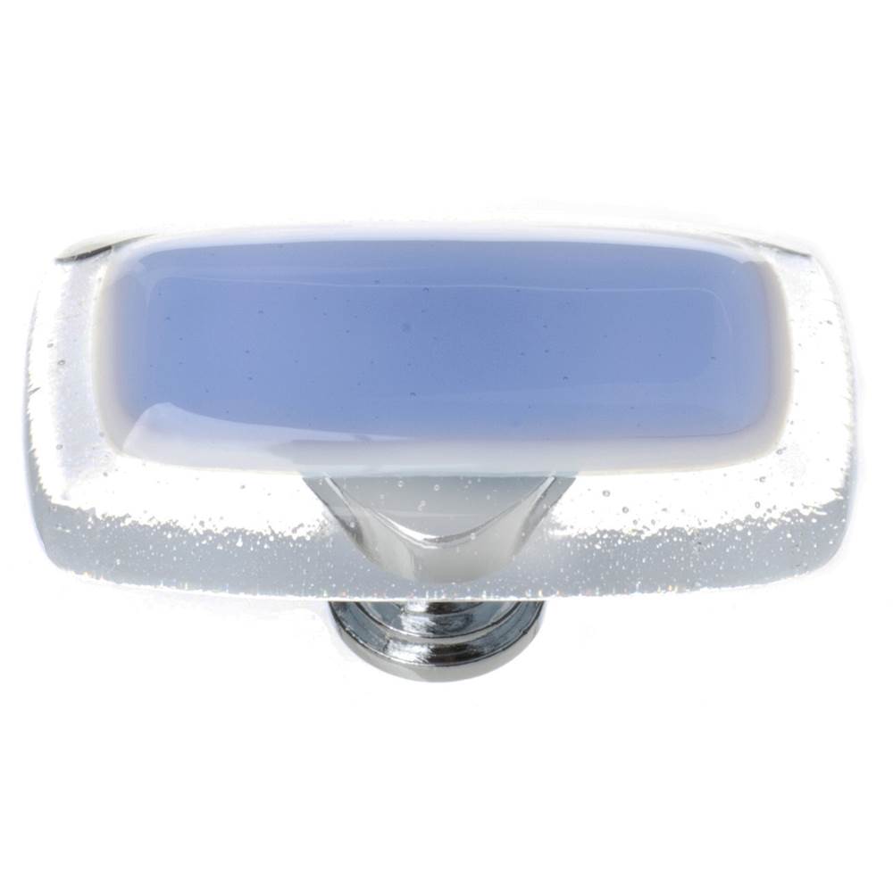 Sietto Reflective Sky Blue Long Knob With Oil Rubbed Bronze Base