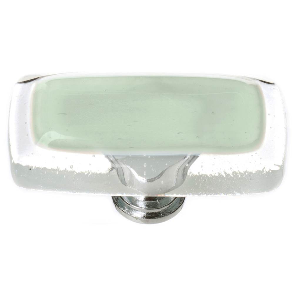 Sietto Reflective Spruce Green Long Knob With Polished Chrome Base
