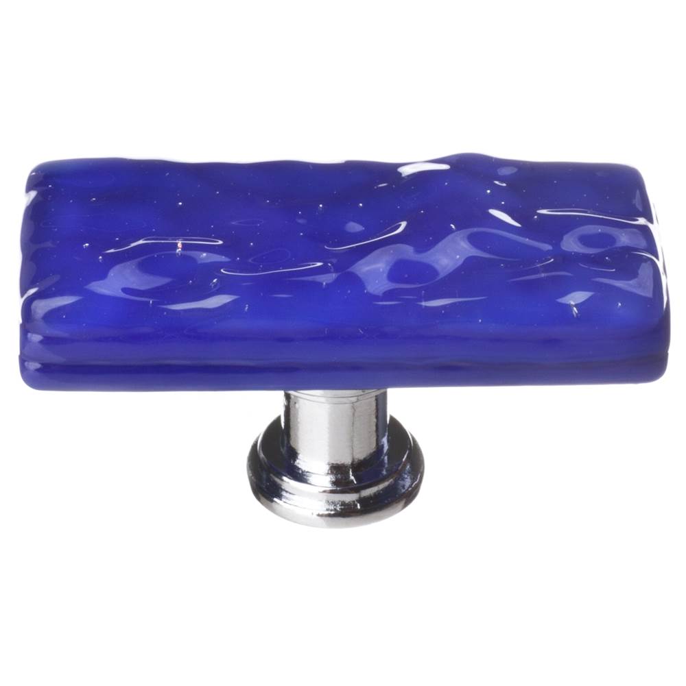 Sietto Skinny Glacier Deep Cobalt Blue Long Knob With  Oil Rubbed Bronze Base