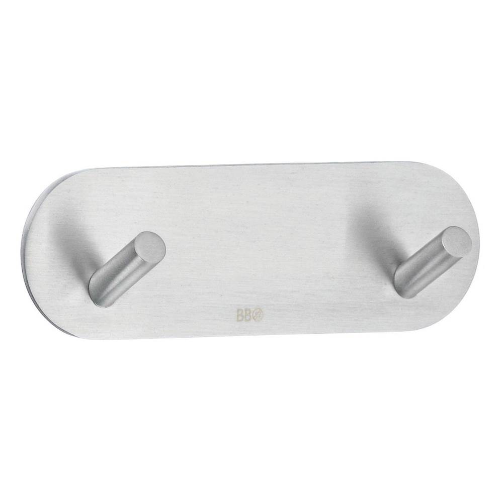 Smedbo Design Mini Double Hook - Brushed Stainless Steel Self-Adhesive