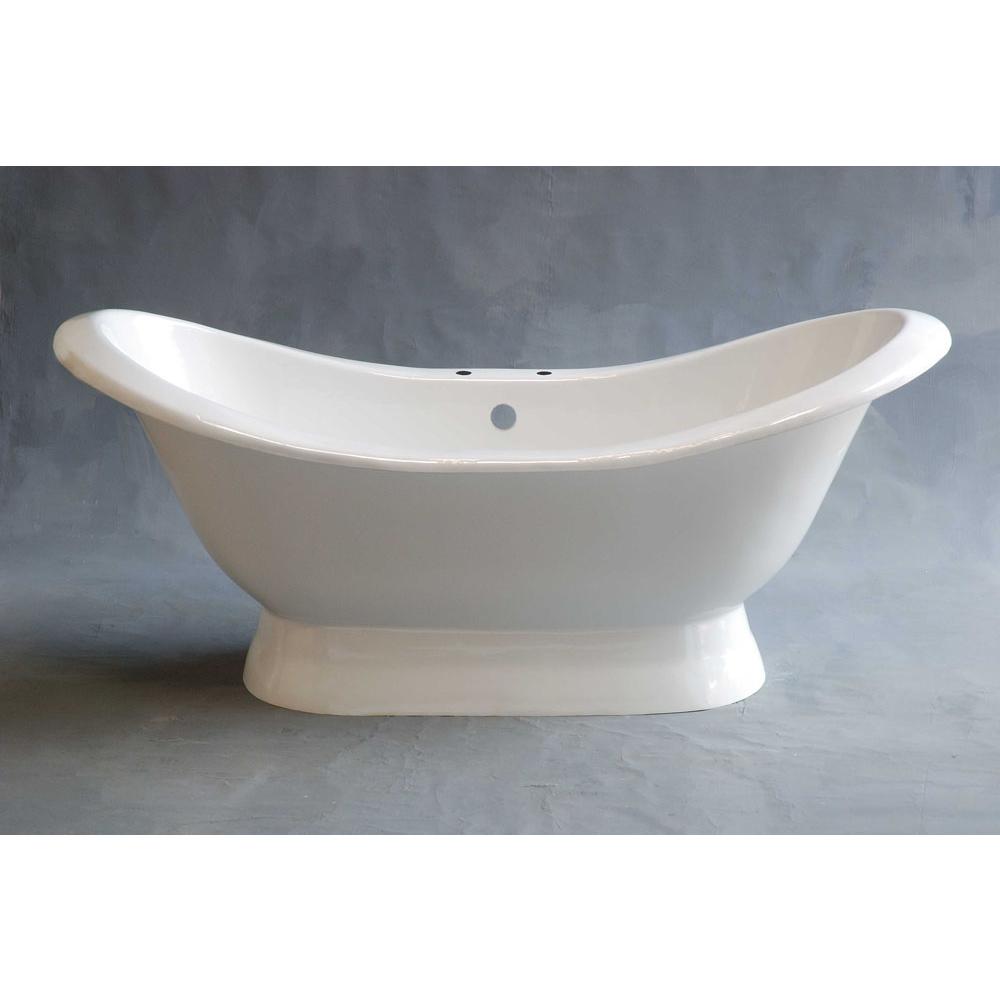 Strom Living P0997 The Echo 6'' Acrylic Double Ended Slipper Tub On Pedestal With 7'' Center De