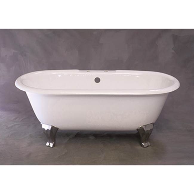 Strom Living Cast Iron Dual Tub With White Cast Iron Legs