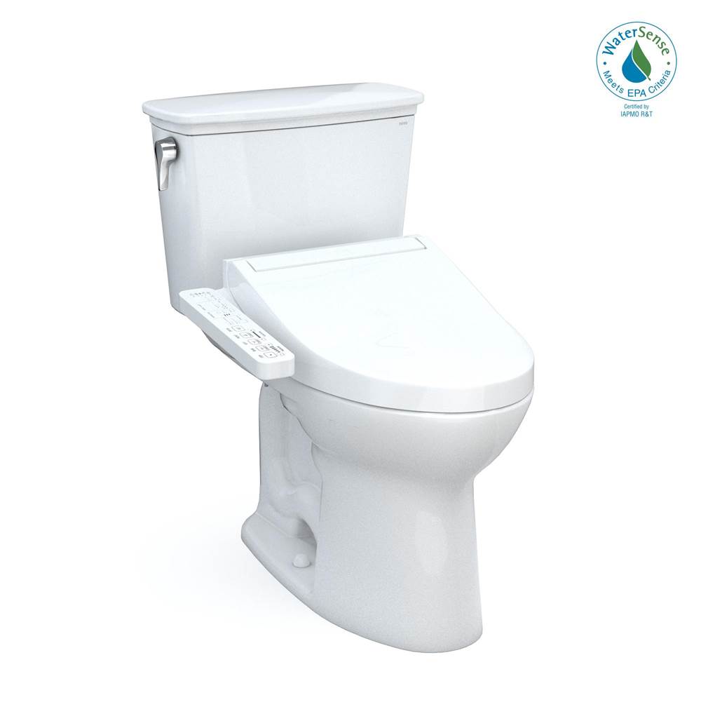 TOTO Toto® Drake® Transitional Washlet®+ Two-Piece Elongated 1.28 Gpf Tornado Flush® Toilet With C2 Bidet Seat, Cotton White