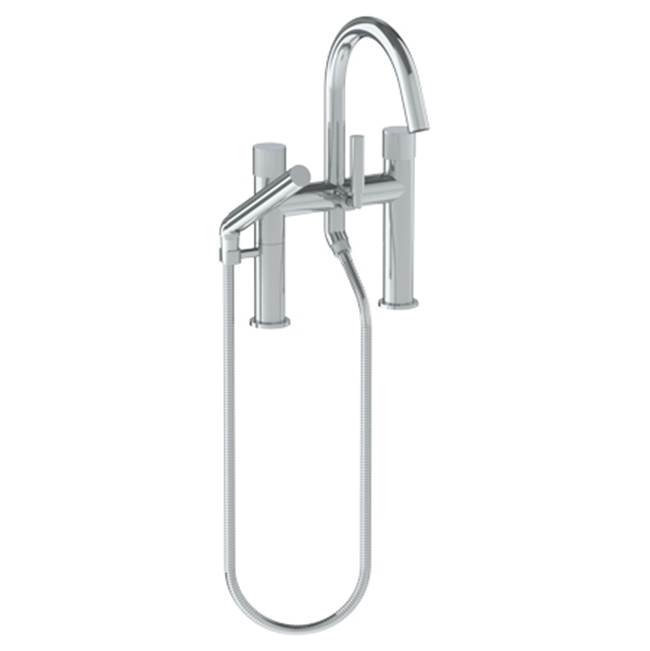 Watermark Deck Mounted Exposed Gooseneck Bath Set with Hand Shower
